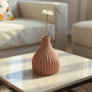 Soliflore imprimé en 3D, petit vase biodégradable design, déco éco responsable pour fleurs séchées – 3 couleurs au choix
