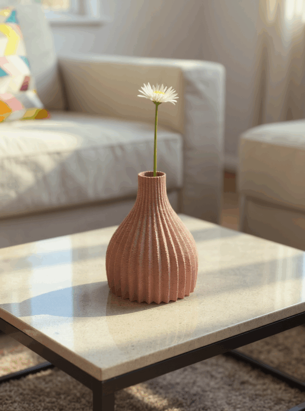 Soliflore imprimé en 3D, petit vase biodégradable design, déco éco responsable pour fleurs séchées – 3 couleurs au choix