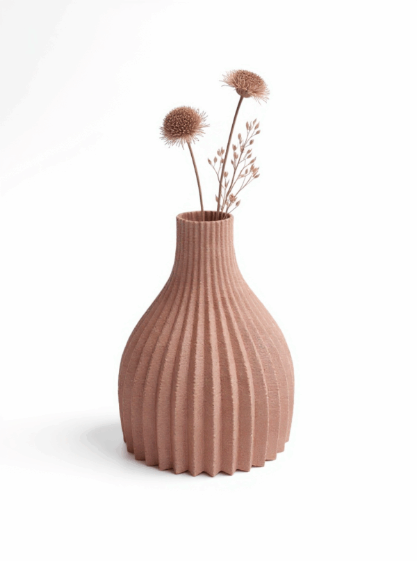 Soliflore imprimé en 3D, petit vase biodégradable design, déco éco responsable pour fleurs séchées – 3 couleurs au choix – Image 2