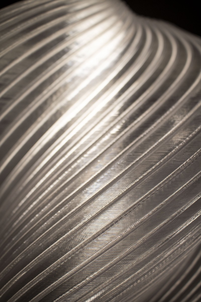 FORTUNY - Abat-jour suspendu 3D en PETG recyclable | Design sculptural moderne pour douille E27 | Ø38 cm | Finition cristal – Image 6