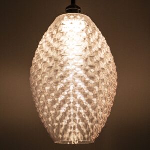 MIRANO grand modèle – Suspension Design Éco-Responsable – Abat-Jour Imprimé 3D en PETG Cristal