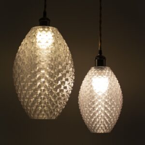 MIRANO petit modèle – Suspension Design Éco-Responsable – Abat-Jour Imprimé 3D en PETG Cristal