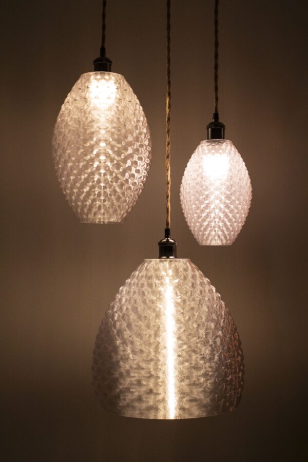 Grande Suspension Design MIRANO – Abat-Jour XXL Imprimé 3D en PETG Cristal Recyclé – Image 4